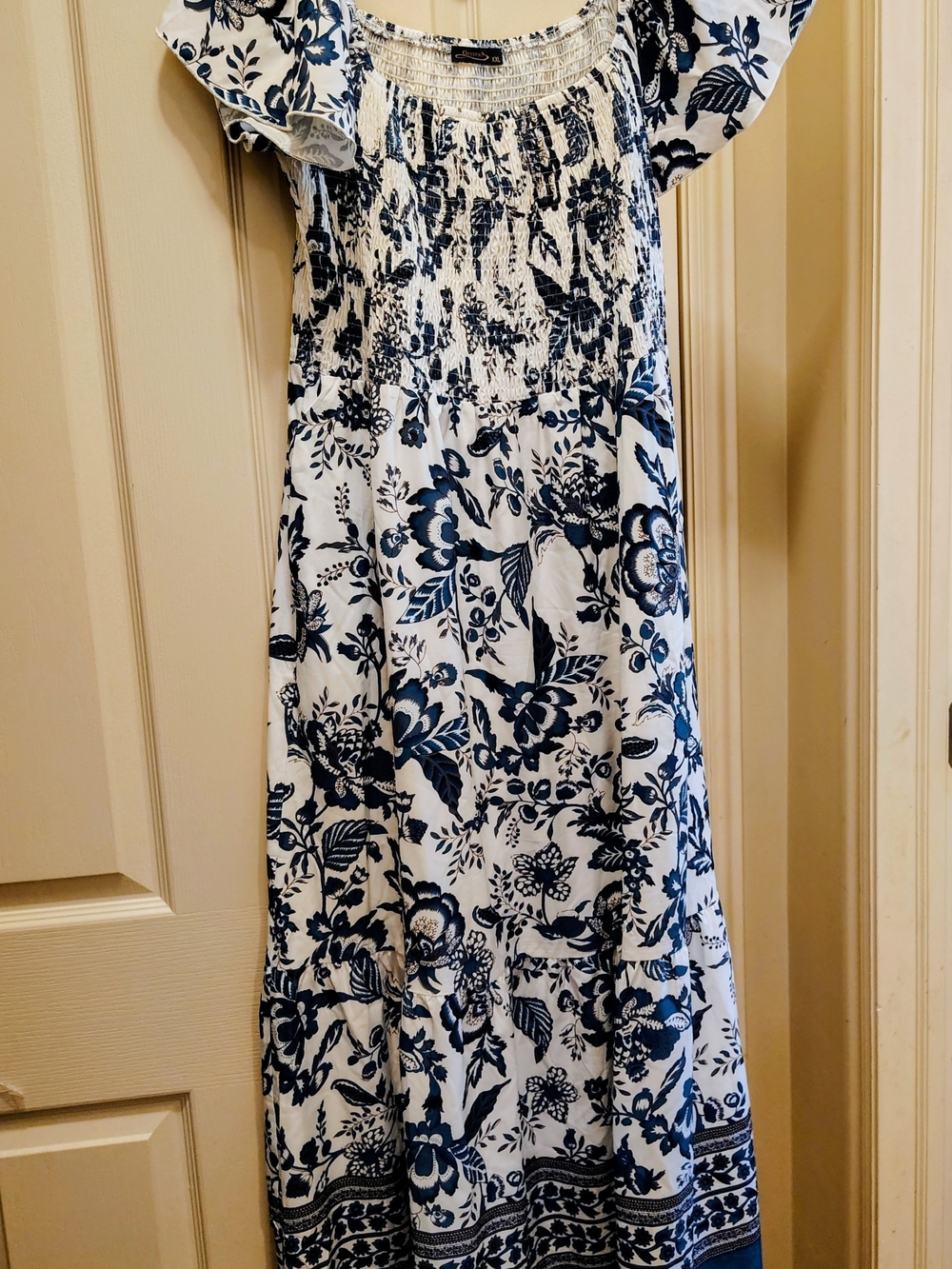 Blue & White Floral Maxi Dress